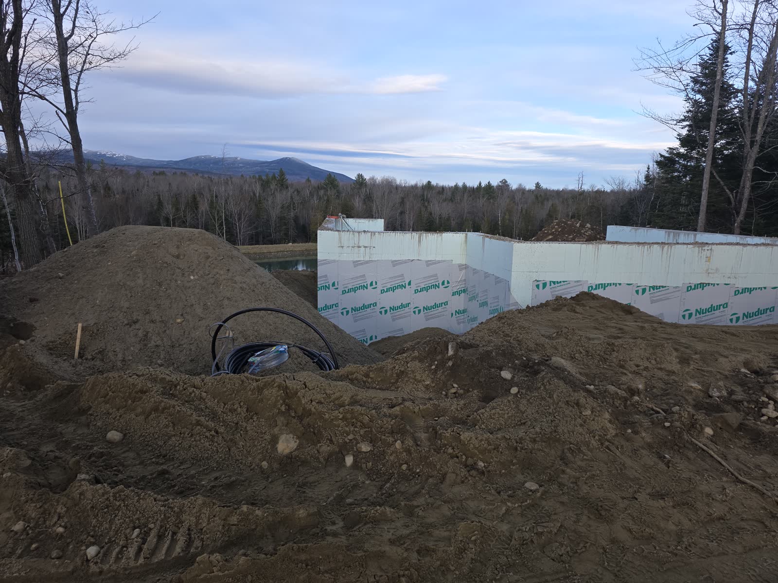 Foundation walls backfill winter construction phillips maine