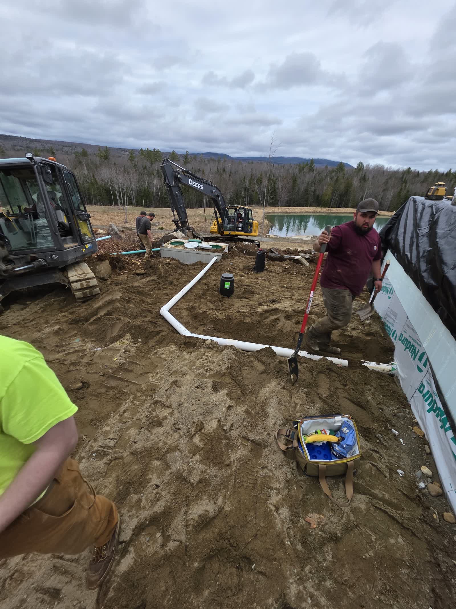 Foundation waterproofing membrane winter construction phillips maine
