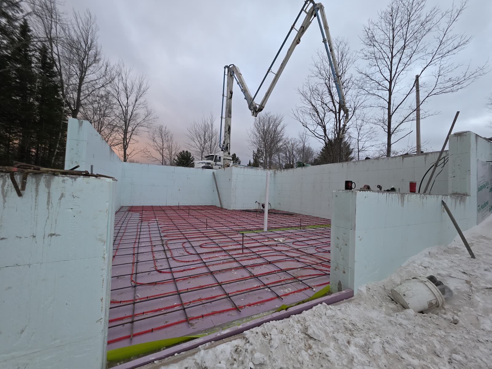 Sub slab insulation winter construction phillips maine