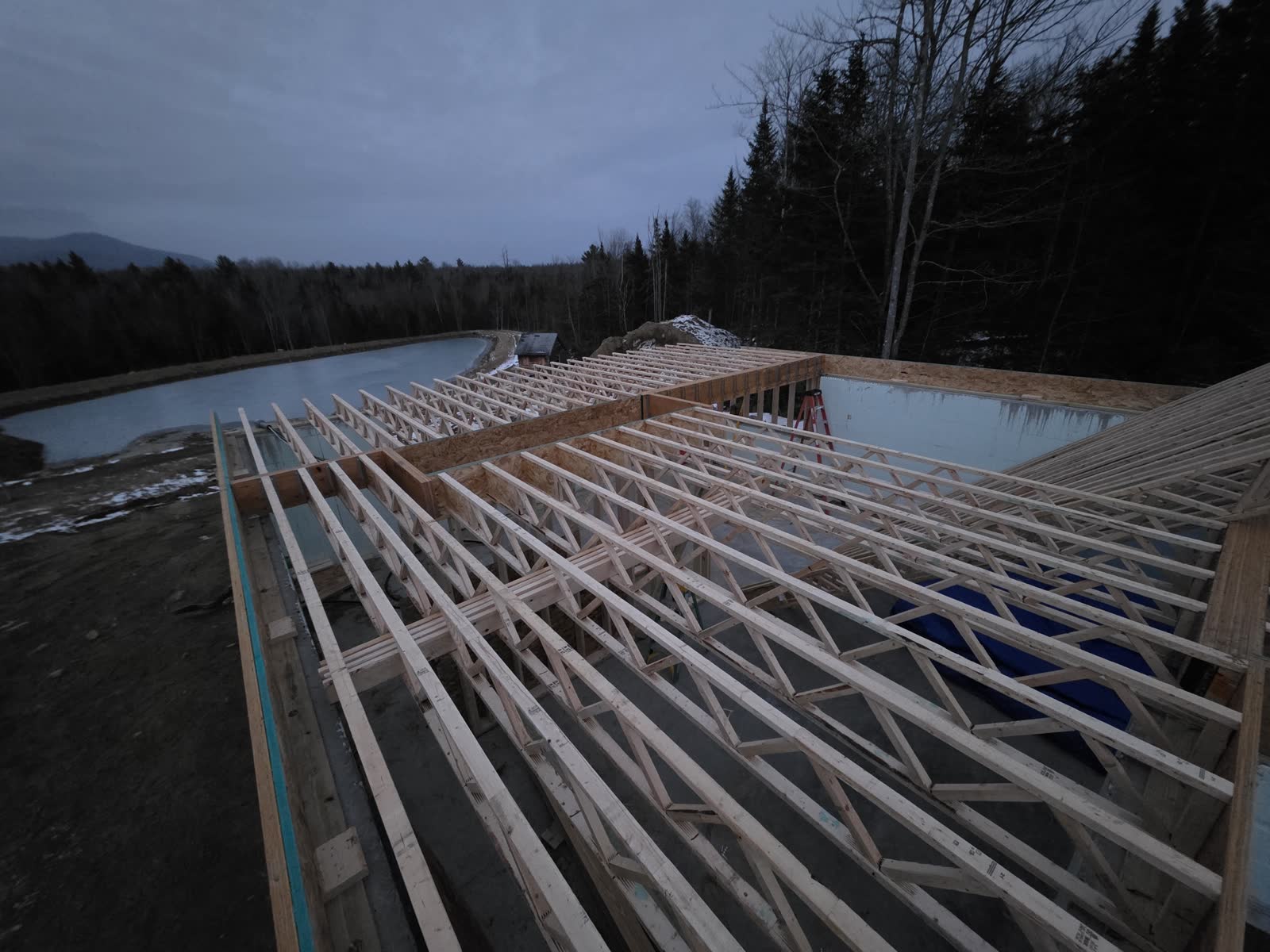 Floor joist framing winter construction phillips maine