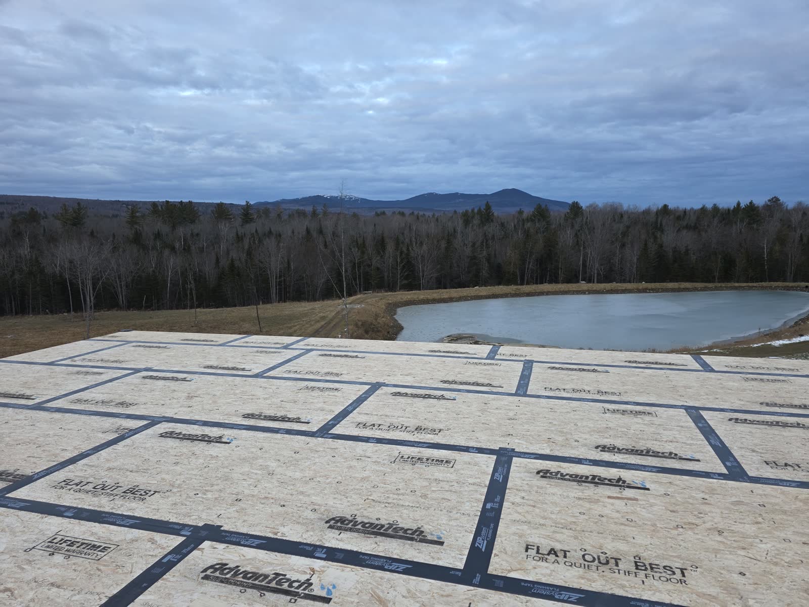 Subfloor decking winter construction phillips maine