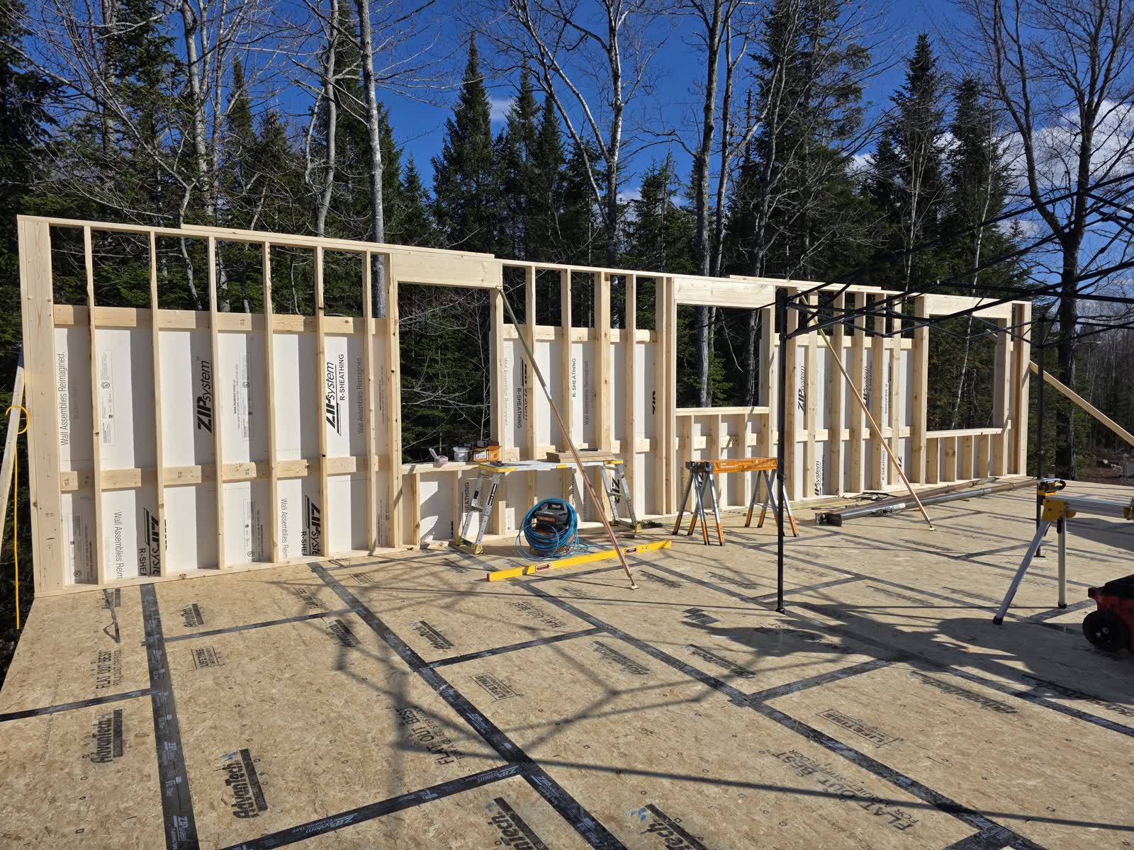 Wall framing winter construction phillips maine