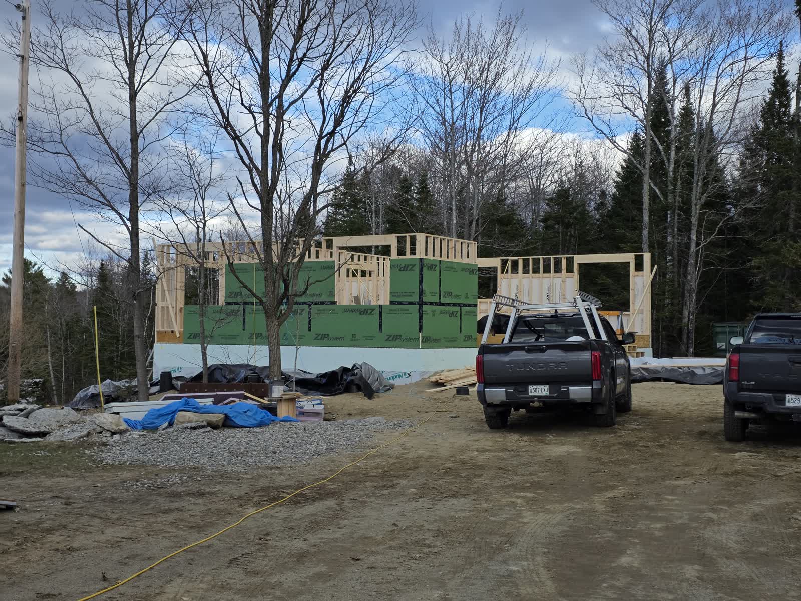 Wall framing winter construction phillips maine