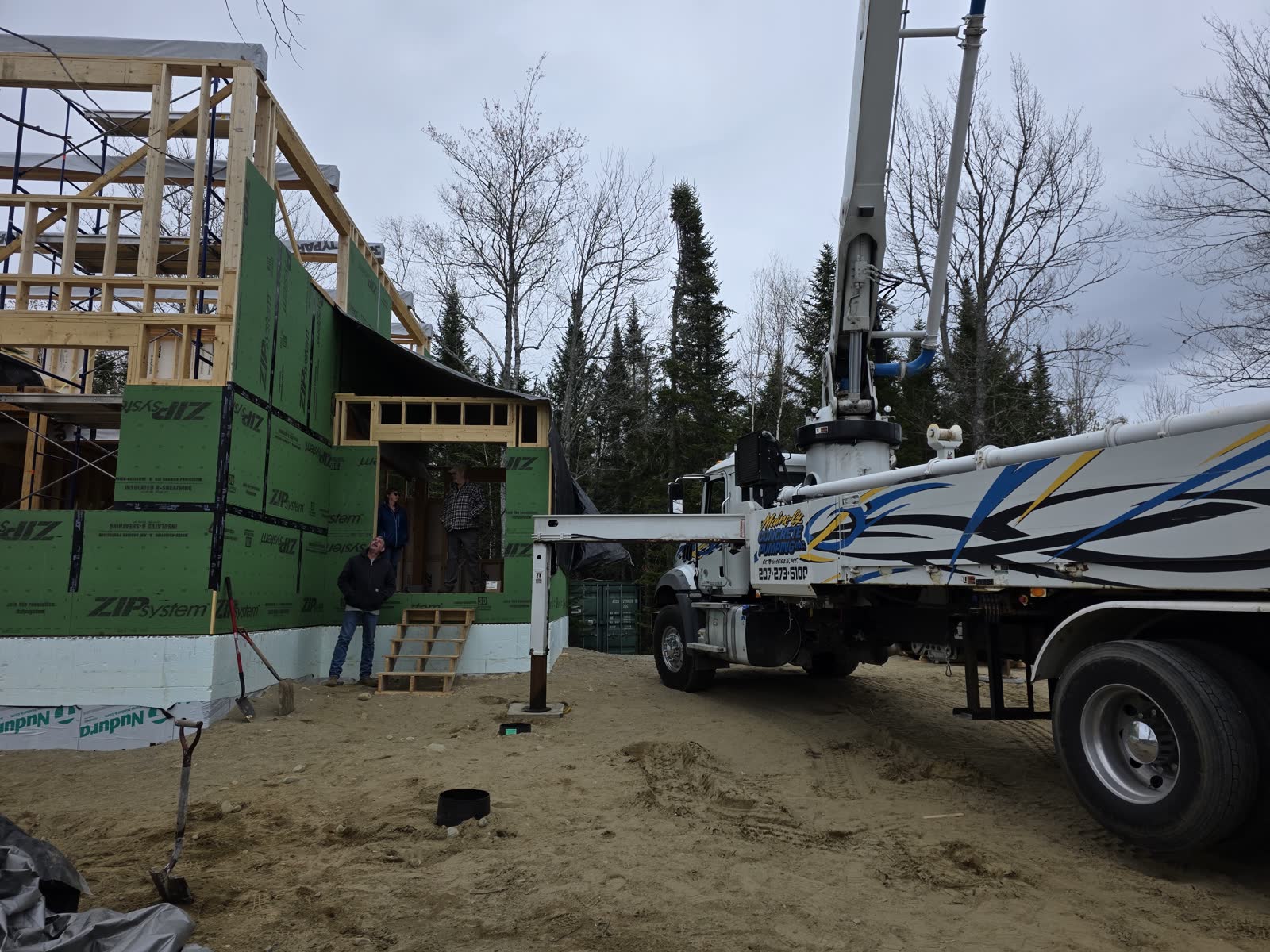 Roof rafter framing winter construction phillips maine