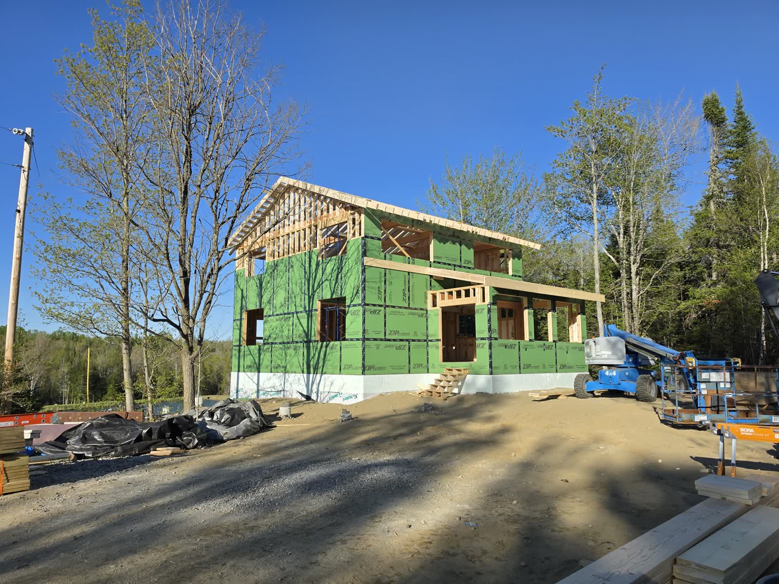 Exterior weatherization elevation winter construction phillips maine