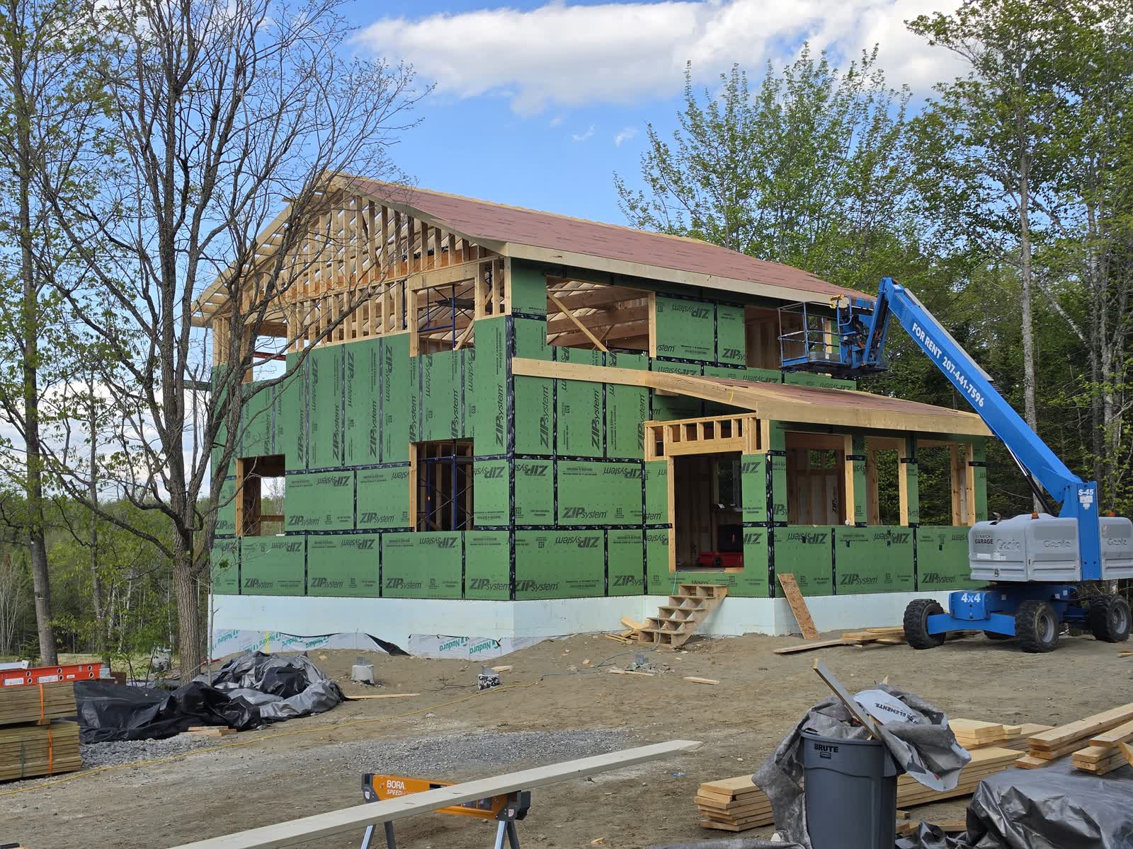 Exterior weatherization elevation winter construction phillips maine