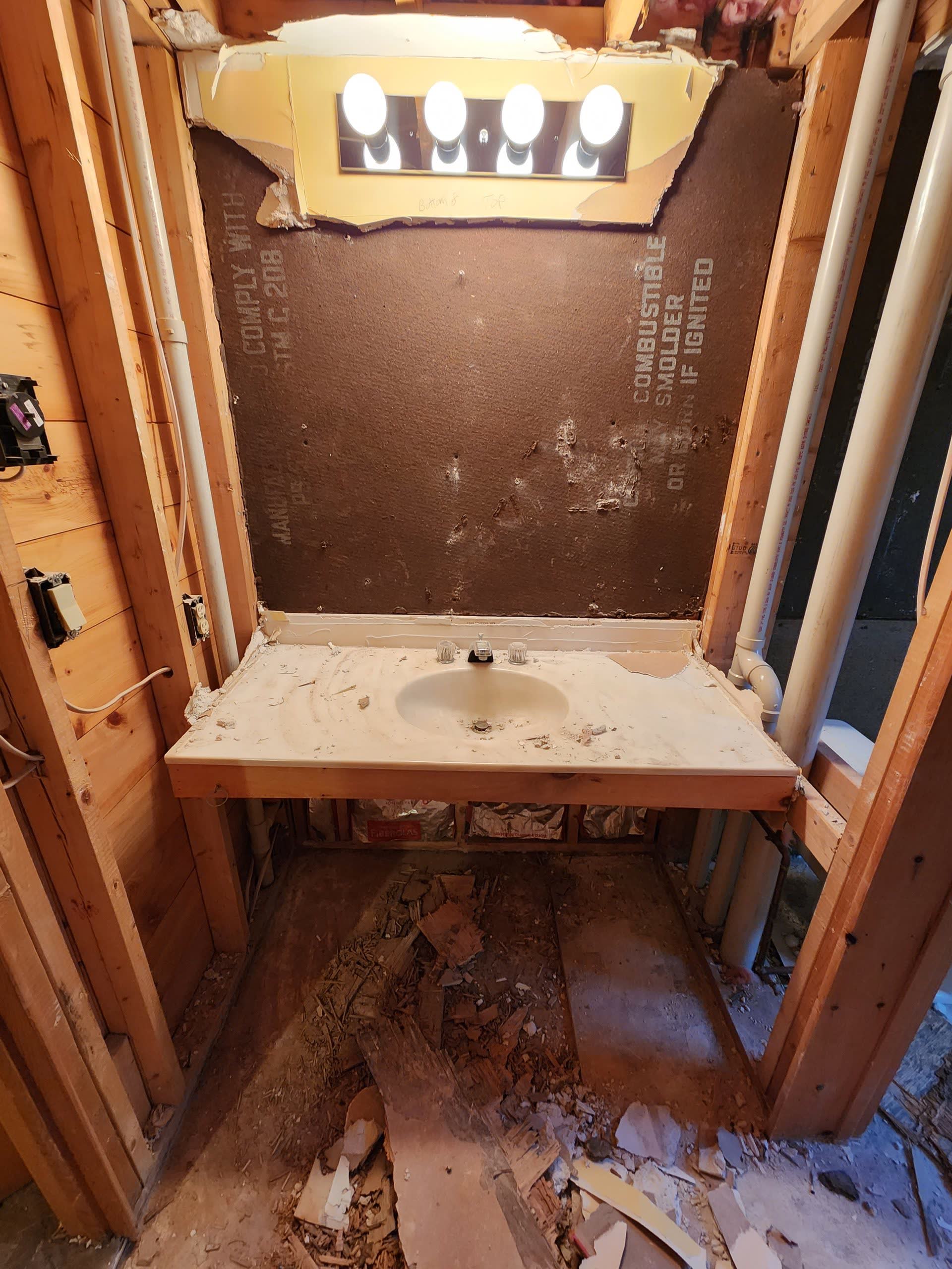 New bathroom framing winter construction bathroom remodel maine