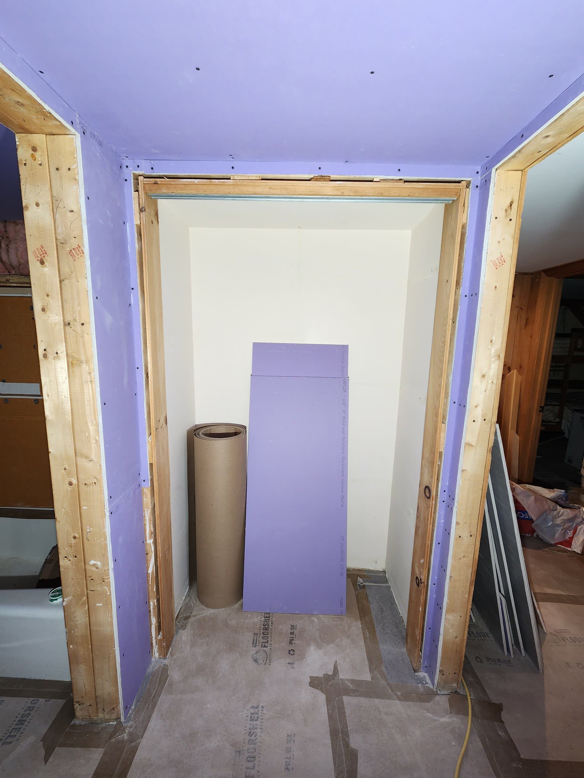 Moisture resistant drywall winter construction bathroom remodel maine